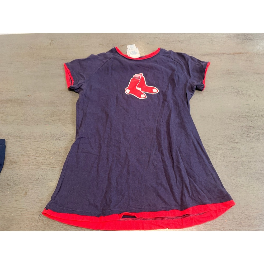 Boston Red Sox MLB Genuine Merchandise Navy Blue Red T-Shirt Girls XL Cotton